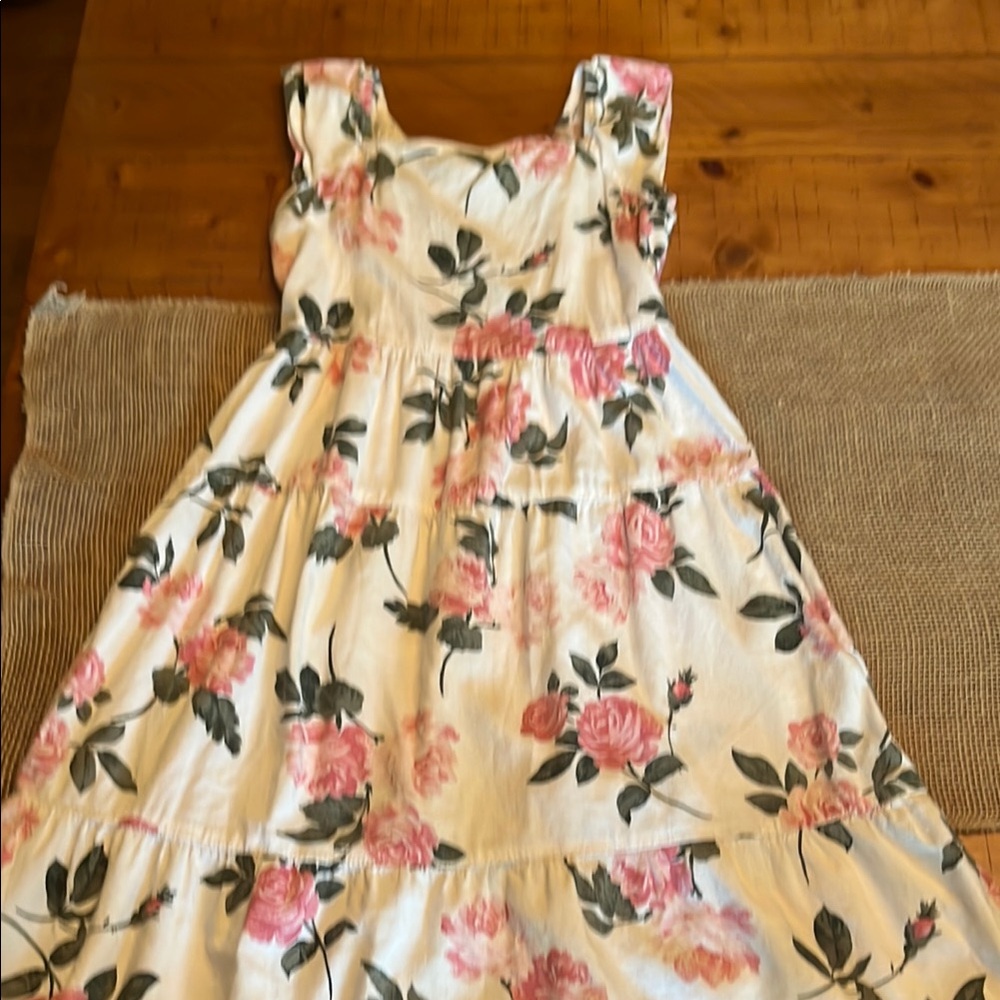 Floral Kids Dress in White and Pink